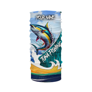 Tuna Fishing Custom Long Sleeve performance Fishing Shirts, Tuna Fishing jerseys | Blue Camo TTV90