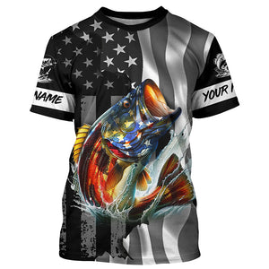 American Flag Bass Fishing Custom long sleeve Fishing Shirts for men, Bass Fishing jerseys TTV145