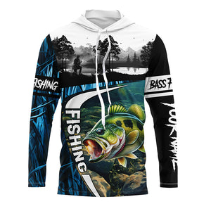 Bass fishing blue camo fishing Custom name UV protection performance fishing jerseys TTV17