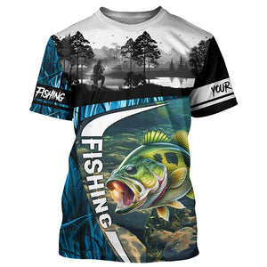 Bass fishing blue camo fishing Custom name UV protection performance fishing jerseys TTV17