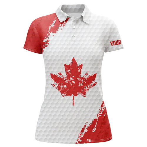 Womens golf polo shirts Red Canada flag maple leaf custom team golf shirts, Canadian patriot golf tops TTV119