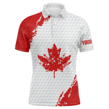 Load image into Gallery viewer, Mens golf polo shirts Red Canada flag maple leaf custom team golf shirts, Canadian patriot golf tops  TTV119