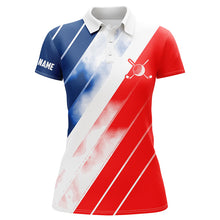 Load image into Gallery viewer, Red white and blue Womens golf polo shirts custom ladies golf shirts, personalized golf gifts TTV120