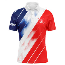 Load image into Gallery viewer, Red white and blue Mens golf polo shirts custom mens golf shirts, personalized golf gifts TTV120