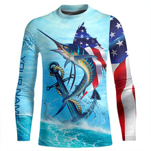 Load image into Gallery viewer, American Flag Patriotic Sailfish Fishing Shirts, Sailfish Saltwater Custom Fishing Shirt TTV106