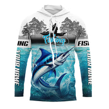 Load image into Gallery viewer, Marlin Fishing 3D UV protection quick dry customize name long sleeves shirt 30+ TTV37