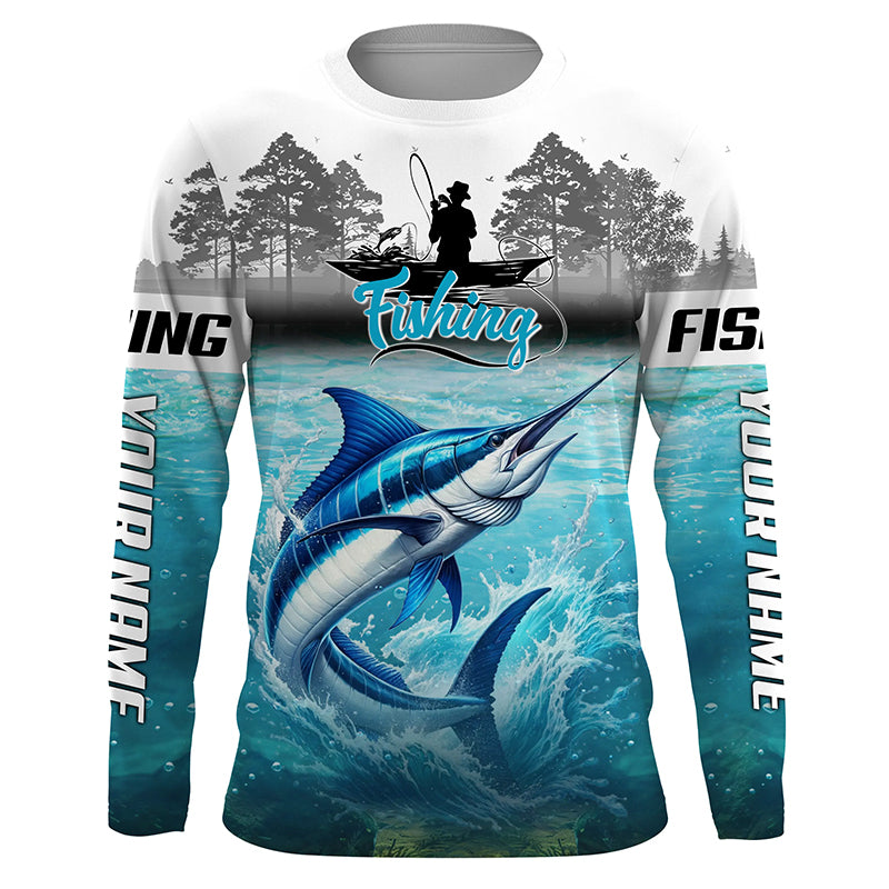 Marlin Fishing 3D UV protection quick dry customize name long sleeves shirt 30+ TTV37
