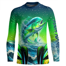 Load image into Gallery viewer, Mahi mahi Fishing Custom Name UV Protection Shirt, Personalized Mahi Mahi fishing jersey - TTV55