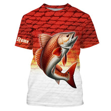 Load image into Gallery viewer, Redfish Puppy Drum Custom Long Sleeve Performance Fishing Shirts, Redfish Fishing Jerseys TTV82