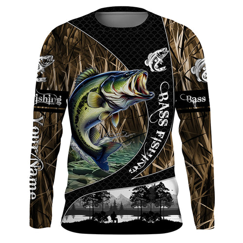 Bass fishing camo fishing Custom name UV protection performance fishing jerseys TTV46