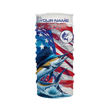 Load image into Gallery viewer, Personalized American Flag Sailfish Fishing Shirts, Patriotic Sailfish Long Sleeve Fishing Shirt TTV146