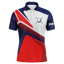 Load image into Gallery viewer, Red white and blue Mens golf polo shirts custom mens golf shirts, personalized golf gifts TTV138