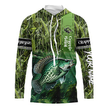 Load image into Gallery viewer, Crappie Fishing Camo Long Sleeve Fishing Shirts, Custom Crappie Tournament Fishing Jerseys TTV29