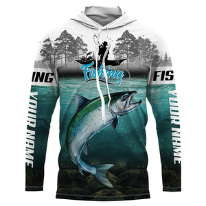 Chinook Salmon Fishing Custom Long Sleeve performance Fishing Shirts, Salmon Fishing jerseys TTV77