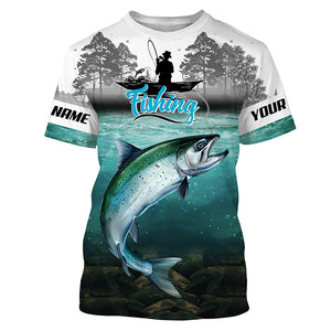 Chinook Salmon Fishing Custom Long Sleeve performance Fishing Shirts, Salmon Fishing jerseys TTV77