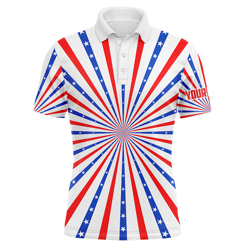 Men golf polo shirts American flag custom patriotic golf clubs Red, white, and blue golf shirt for men TTV117