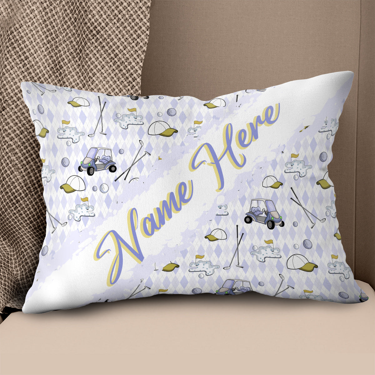 Customized Golf Pattern, Personalized Golf Decorative Pillows YYD0003