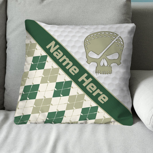 Customized Argyle Golf Pattern, Personalized Golf Decorative Pillows YYD0007