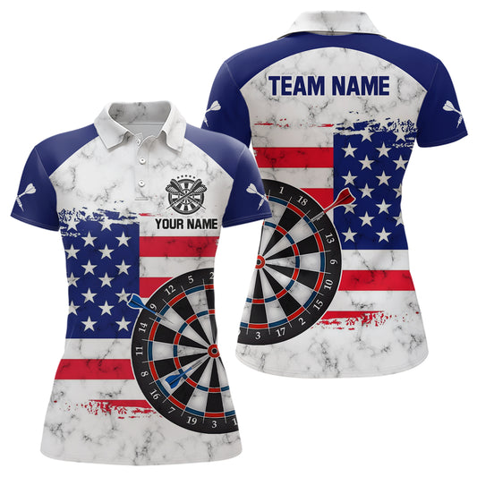 American Flag Target Darts Polo Shirts Custom Darts Shirt For Women Dart Jerseys YYD0059