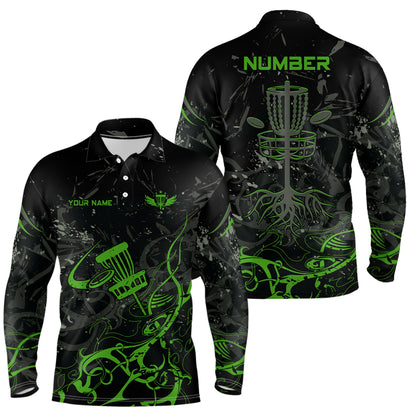 Colors Camo Black Mens Disc Golf Polo Shirts Custom Disc Golf Basket Tree Personalized Golf Gifts For Men TY2