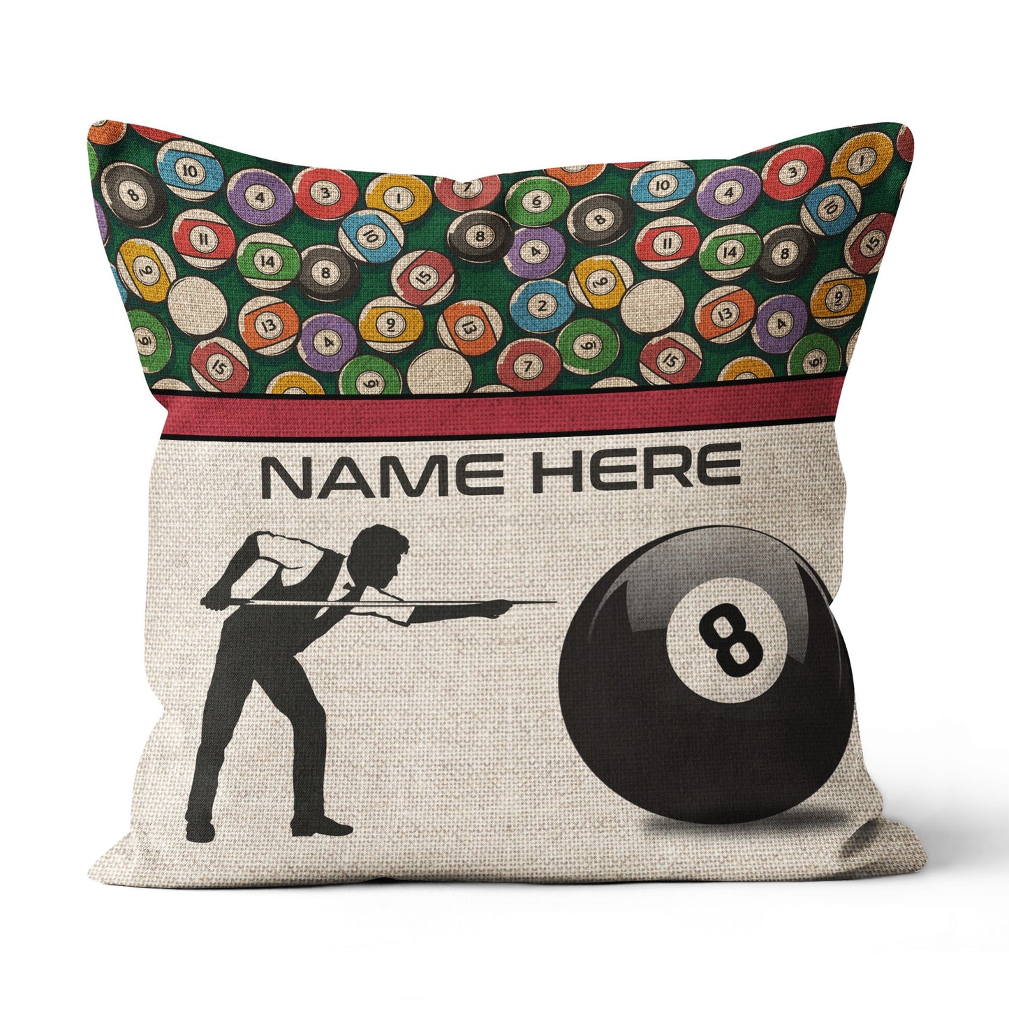 Playing Vintage 8-Ball Billiards Custom Pillow YYD0009
