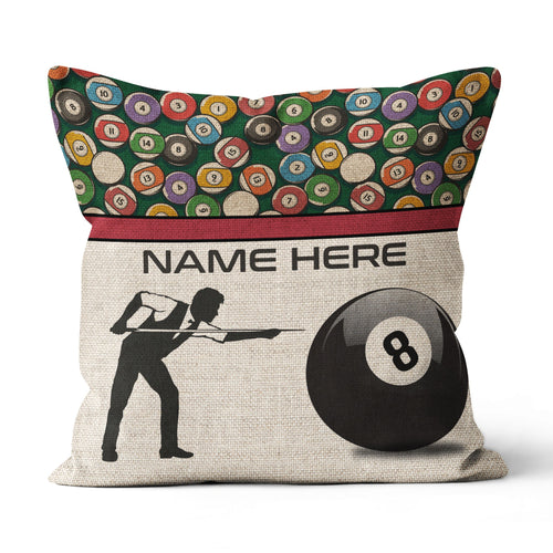 Playing Vintage 8-Ball Billiards Custom Pillow YYD0009