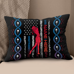 DNA Golfer Flag USA Custom Pillows YYD0013