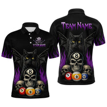 Load image into Gallery viewer, Personalized Name Bat Cat Billards Polo Shirts For Men Custom Team Name Billiard Shirt Design YYD0014