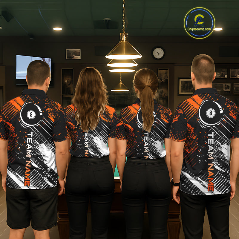 Personalized Name Billiard Skull Flame Polo Shirts For Woman  Custom Team Name Billiard Shirt Design YYD0015