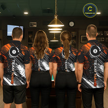 Load image into Gallery viewer, Personalized Name Billiard Skull Flame Polo Shirts For Woman  Custom Team Name Billiard Shirt Design YYD0015