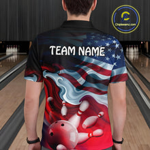 Load image into Gallery viewer, Personalized American Flag Bowling Shirt for Womens Custom Bowling Pattern Team Jersey Shirt YYD0021