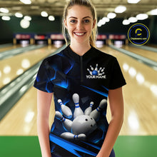 Load image into Gallery viewer, Personalized Bowling Abstract Design Quarter Zip Shirts For Women Custom Bowling Team Jersey 1/4 Zip Shirts YYD0022