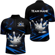 Load image into Gallery viewer, Personalized Bowling Abstract Design Quarter Zip Shirts For Men Custom Bowling Team Jersey 1/4 Zip Shirts YYD0022