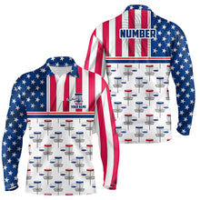 Load image into Gallery viewer, Disc Golf American Flag Mens Disc Golf Polo Shirt Custom Name And Number Disc Golf Gifts For Woman YYD0023