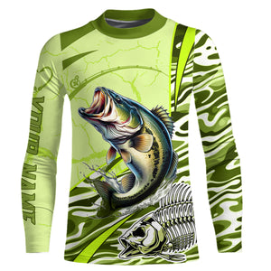 Bass Fishing Water Waves Camo Customize Shirts For Men And Women Personalized Fishing Gift YYD0065