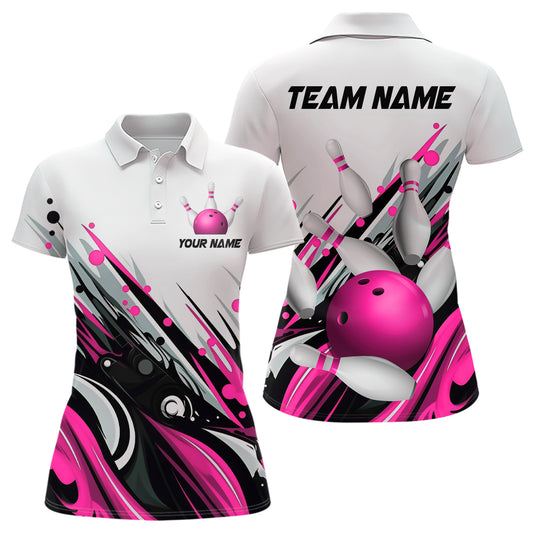 Bowling Shirt For Womens Custom Name Bowling Ball Energy Art Team Jersey Shirt YYD0066