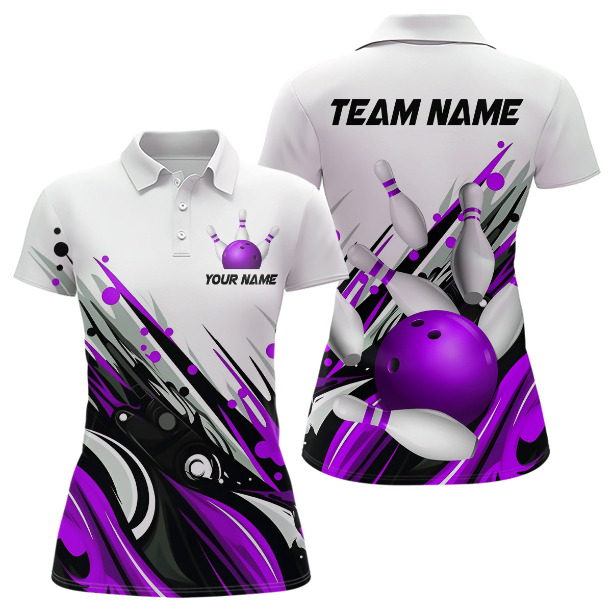 Bowling Shirt For Womens Custom Name Bowling Ball Energy Art Team Jersey Shirt YYD0066