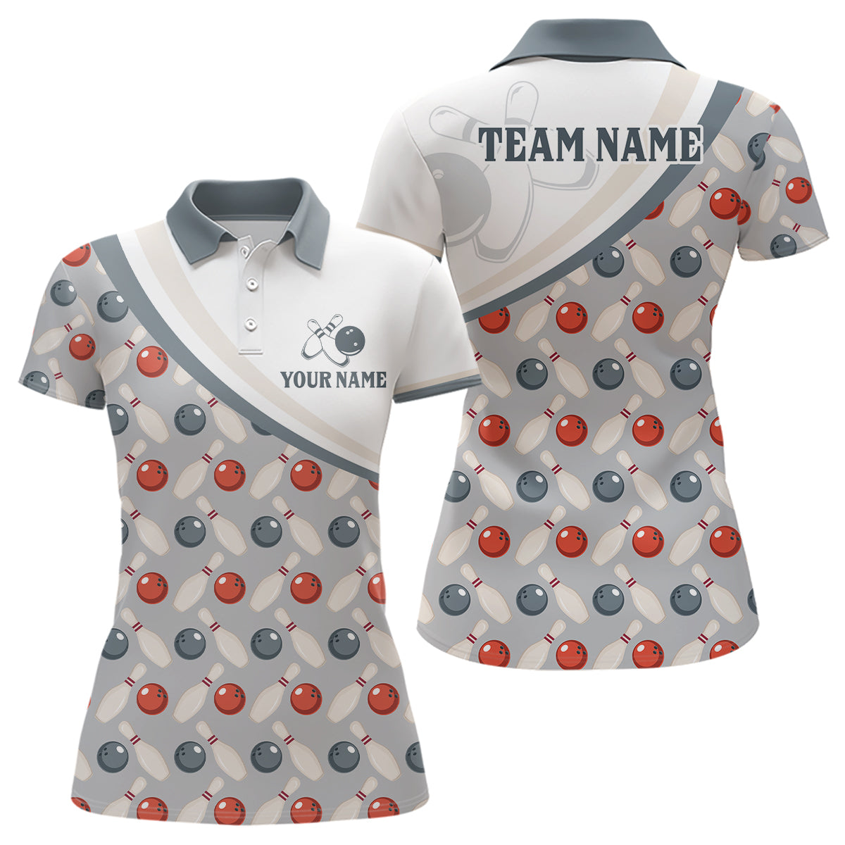 Personalized Bowling Shirt for Womens Custom Bowling Pattern Style Team Jersey Shirt YYD0029