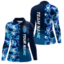 Load image into Gallery viewer, Bowling Shirt For Womens Custom Name Bowling Flame Lightning Team Jersey Shirt YYD0030