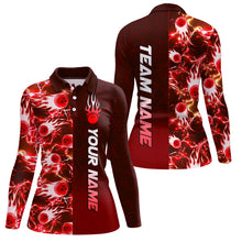 Load image into Gallery viewer, Bowling Shirt For Womens Custom Name Bowling Flame Lightning Team Jersey Shirt YYD0030