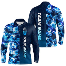 Load image into Gallery viewer, Bowling Shirt For Mens Custom Name Bowling Flame Lightning Team Jersey Shirt YYD0030