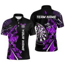 Load image into Gallery viewer, Black White Polo Shirts Custom Name Patriotic Dart Shirts For Men Dart Jerseys | Blue - Purple - Red  YYD0067