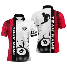 Load image into Gallery viewer, Ball 8 Grunge Ink Style Billiard Polo Shirts For Men Custom Name Billiard Shirt Colors YYD0069