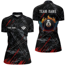 Load image into Gallery viewer, Grunge Ball 8 Billiard Billiard Women Quarter-Zip Shirts Custom Name Billiard Shirt YYD0071