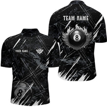 Load image into Gallery viewer, Grunge Ball 8 Billiard Billiard Men Quarter-Zip Shirts Custom Name Billiard Shirt YYD0071