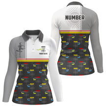 Load image into Gallery viewer, Disc Golf Basket Pattern Womens Disc Golf Polo Shirt Custom Name And Number Disc Golf Gifts For Woman YYD0035
