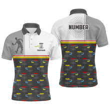 Load image into Gallery viewer, Disc Golf Basket Pattern Mens Disc Golf Polo Shirt Custom Name And Number Disc Golf Gifts For Men YYD0035