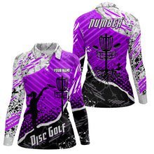 Load image into Gallery viewer, Disc Golf Abstract Grunge Womens Disc Golf Polo Shirt Custom Name And Number Disc Golf Gifts For Woman YYD0036