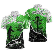 Load image into Gallery viewer, Disc Golf Abstract Grunge Mens Disc Golf Polo Shirt Custom Name And Number Disc Golf Gifts For Men YYD0036
