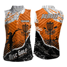 Load image into Gallery viewer, Disc Golf Abstract Grunge Womens Disc Golf Sleeveless Polo Shirt Custom Name And Number Disc Golf Gifts For Men YYD0037